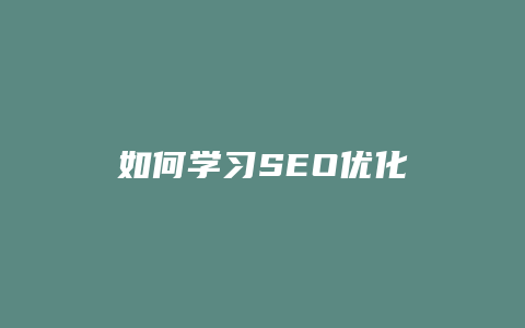 如何学习SEO优化