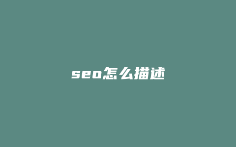 seo怎么描述