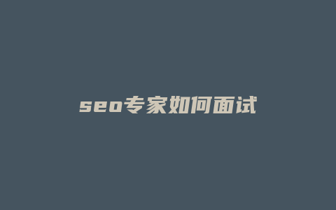 seo专家如何面试