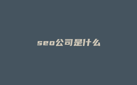 seo公司是什么