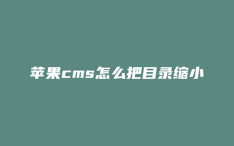 苹果cms怎么把目录缩小