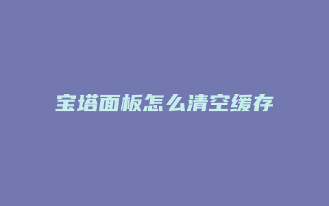 宝塔面板怎么清空缓存