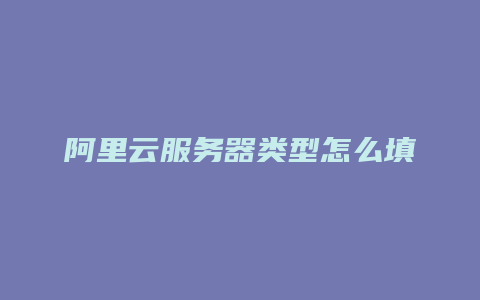 阿里云服务器类型怎么填