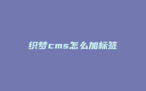 织梦cms怎么加标签