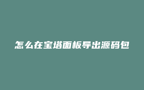 怎么在宝塔面板导出源码包