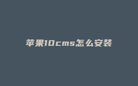 苹果10cms怎么安装