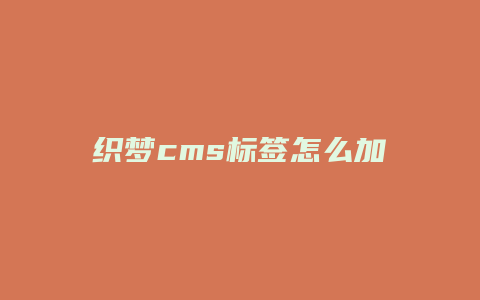 织梦cms标签怎么加