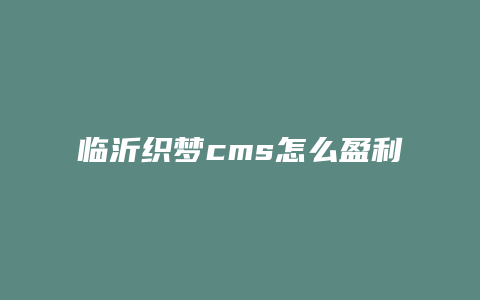 临沂织梦cms怎么盈利