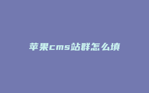 苹果cms站群怎么填