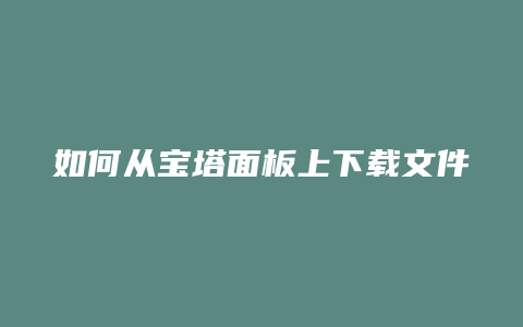 如何从宝塔面板上下载文件