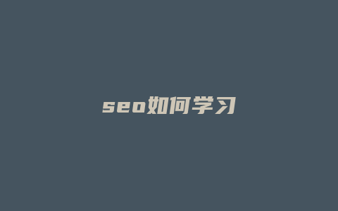 seo如何学习