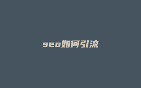 seo如何引流