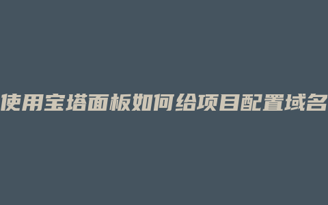 使用宝塔面板如何给项目配置域名