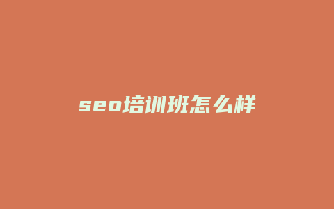 seo培训班怎么样