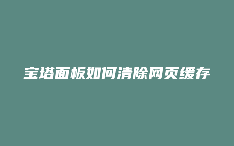 宝塔面板如何清除网页缓存