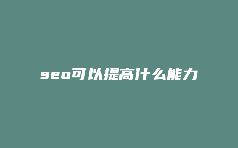 seo可以提高什么能力