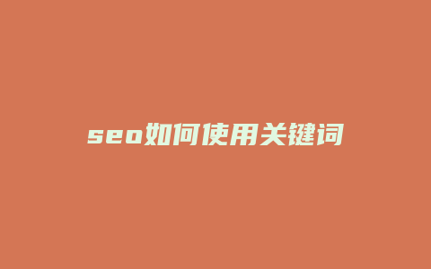 seo如何使用关键词