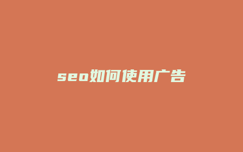 seo如何使用广告