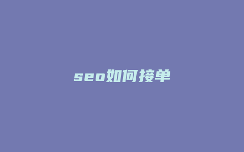 seo如何接单