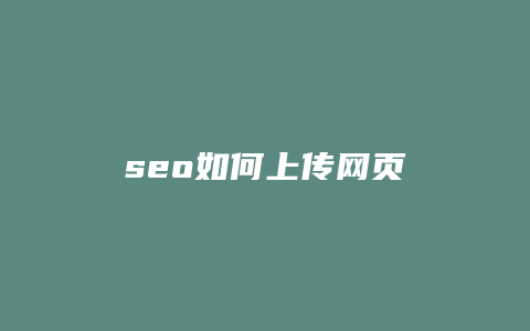 seo如何上传网页