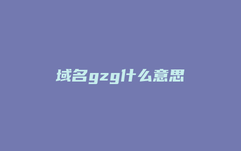 域名gzg什么意思