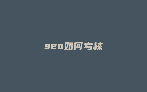 seo如何考核