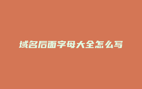 域名后面字母大全怎么写