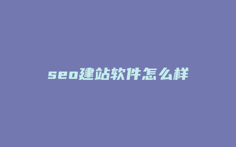 seo建站软件怎么样