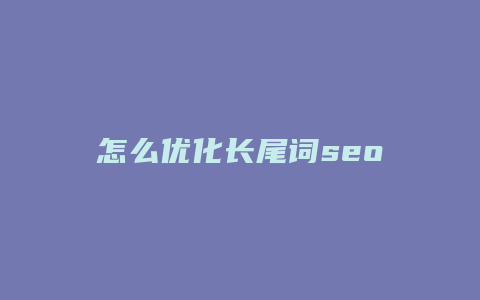 怎么优化长尾词seo