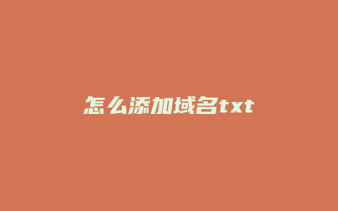 怎么添加域名txt