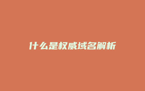 什么是权威域名解析