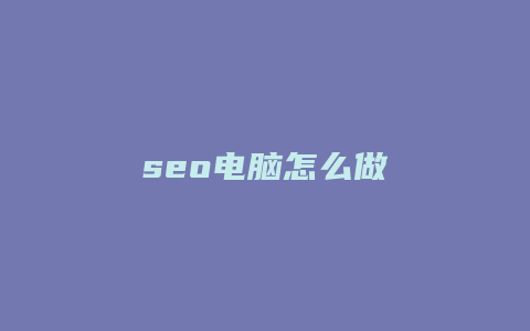 seo电脑怎么做