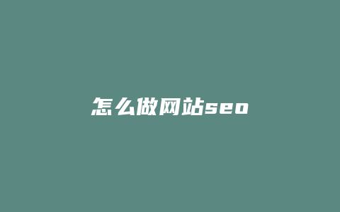 怎么做网站seo