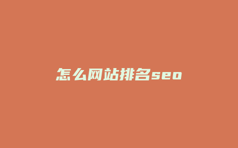 怎么网站排名seo