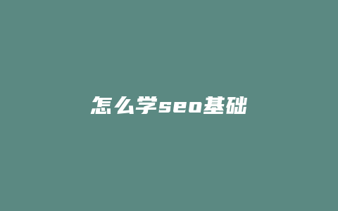 怎么学seo基础