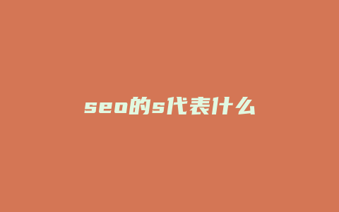 seo的s代表什么