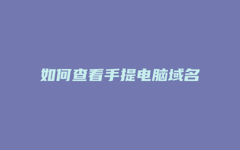 如何查看手提电脑域名