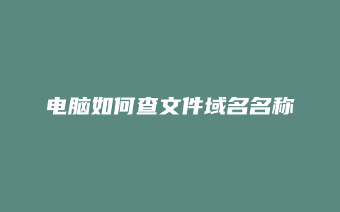 电脑如何查文件域名名称