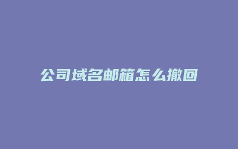 公司域名邮箱怎么撤回