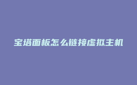 宝塔面板怎么链接虚拟主机