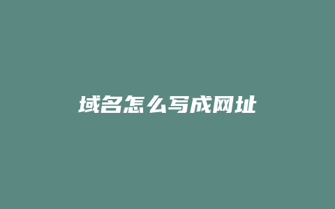 域名怎么写成网址