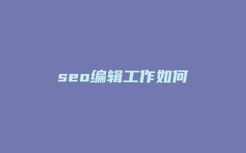 seo编辑工作如何