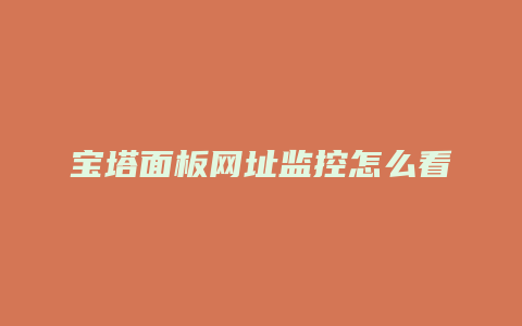 宝塔面板网址监控怎么看