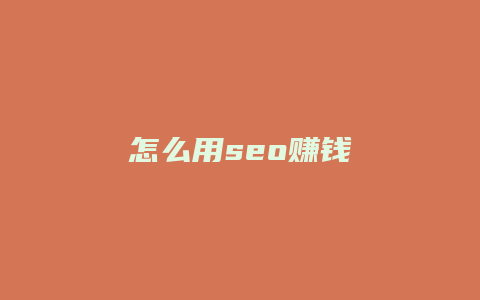 怎么用seo赚钱