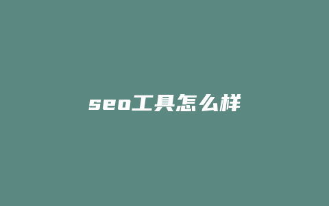 seo工具怎么样