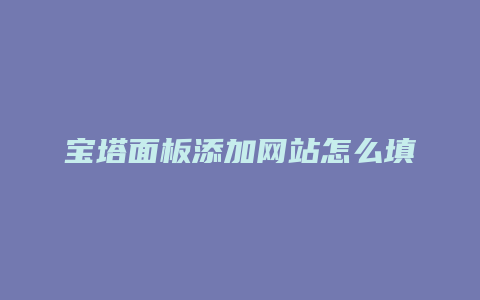 宝塔面板添加网站怎么填