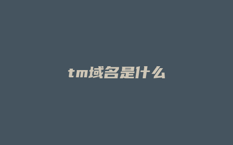 tm域名是什么