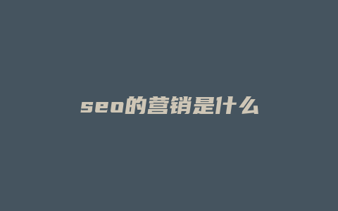 seo的营销是什么