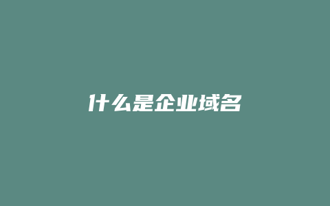 什么是企业域名