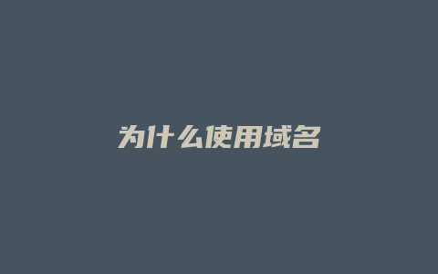 为什么使用域名